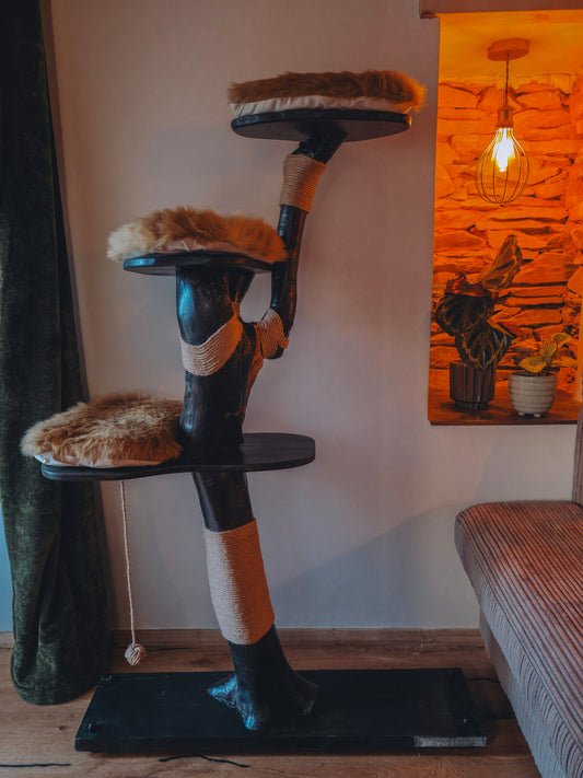 Luxury Solid Wood Indoor Cat Tree