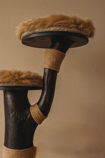 Luxury Solid Wood Indoor Cat Tree