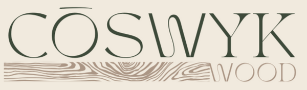 Logo of COSWYK Wood on a beige background