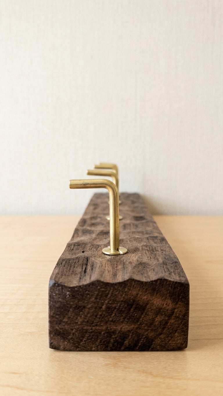 Hand Carved Walnut Key Hook