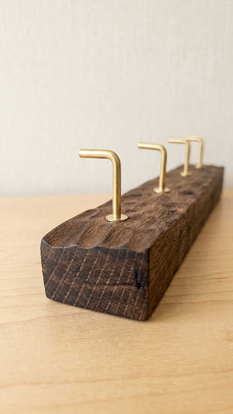 Hand Carved Walnut Key Hook