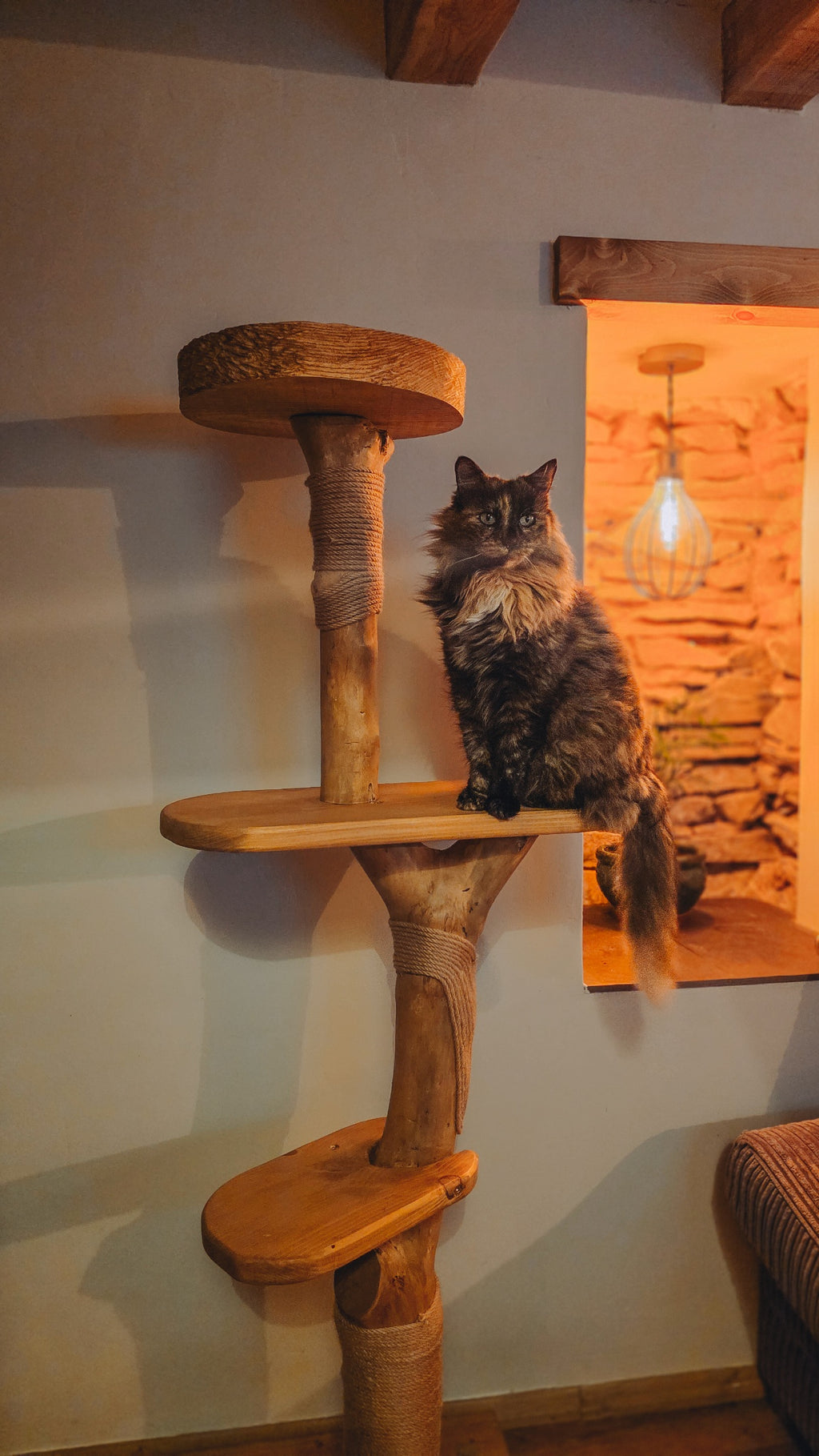 Luxury Solid Wood Indoor Cat Tree