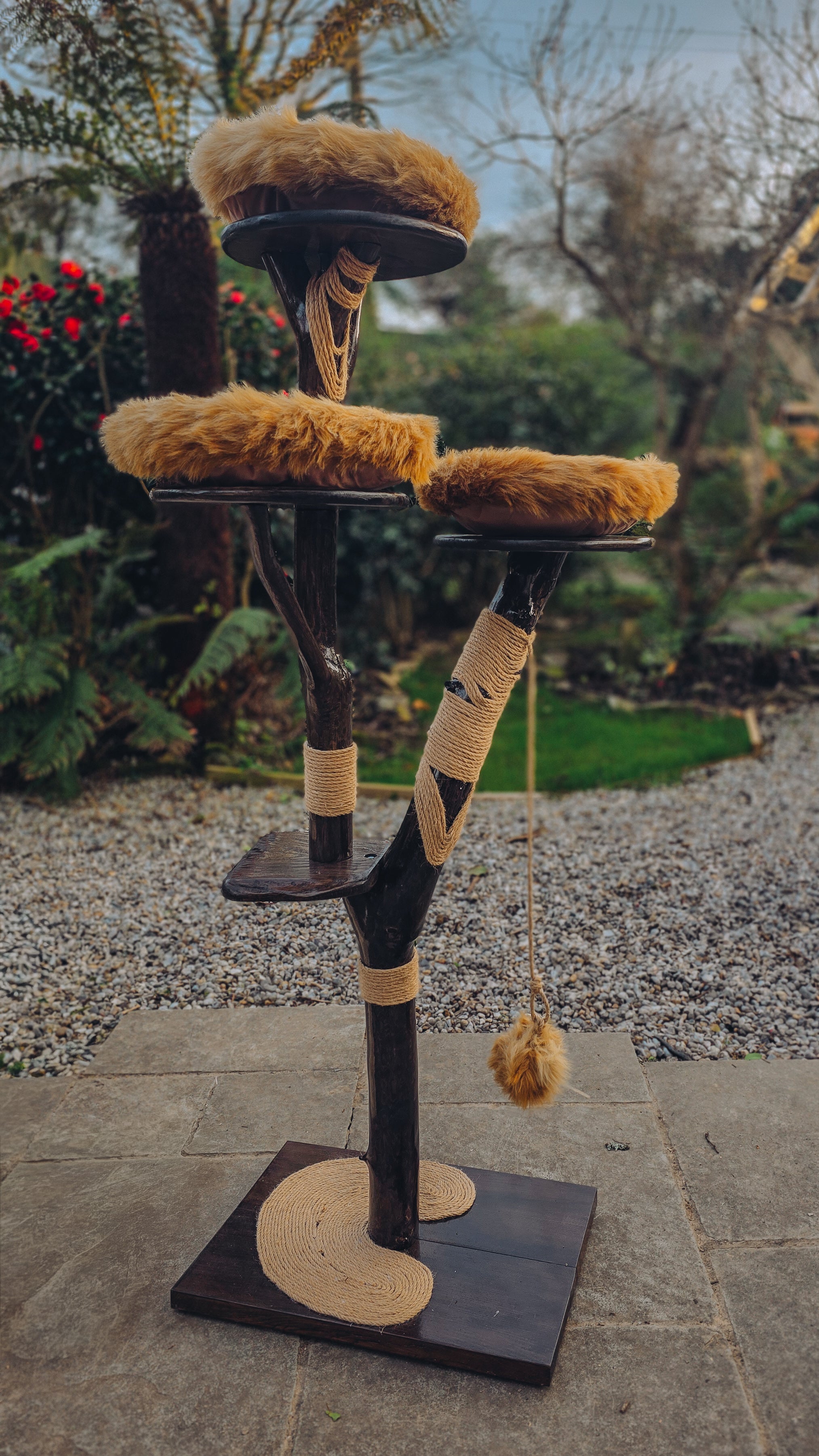 Luxury Solid Wood Indoor Cat Tree