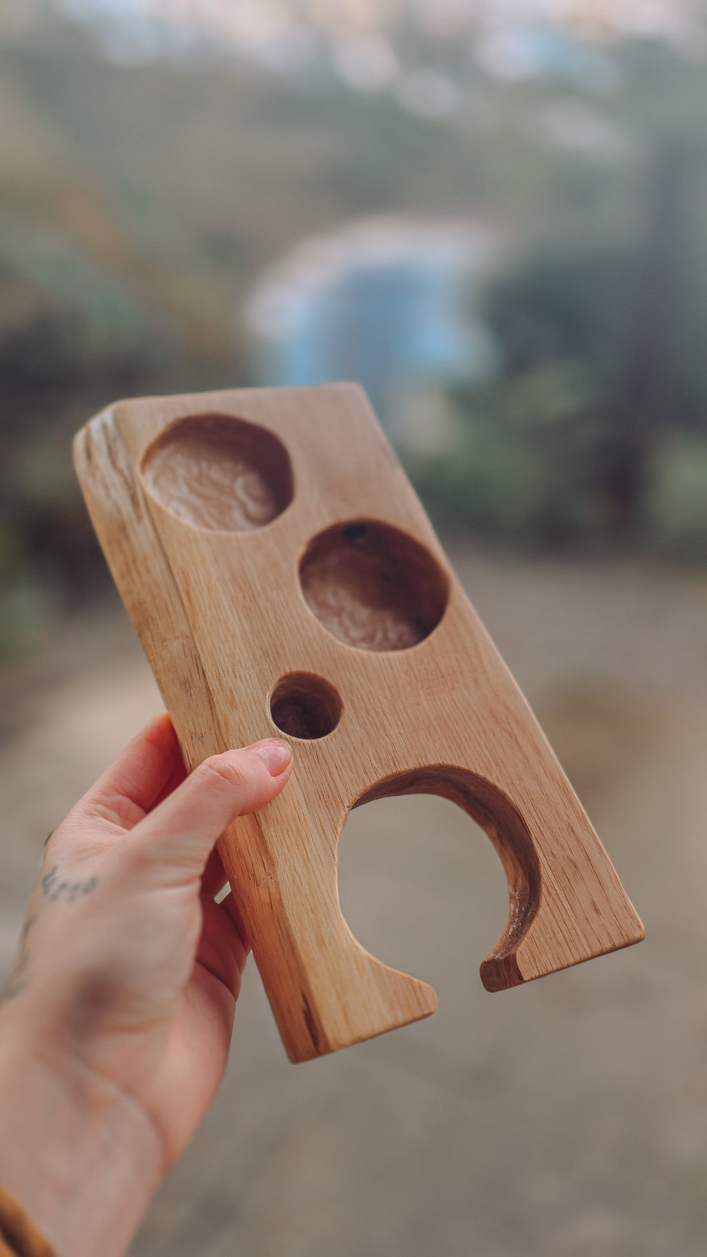 The Brew Station — Solid Oak Espresso Accessory Rest