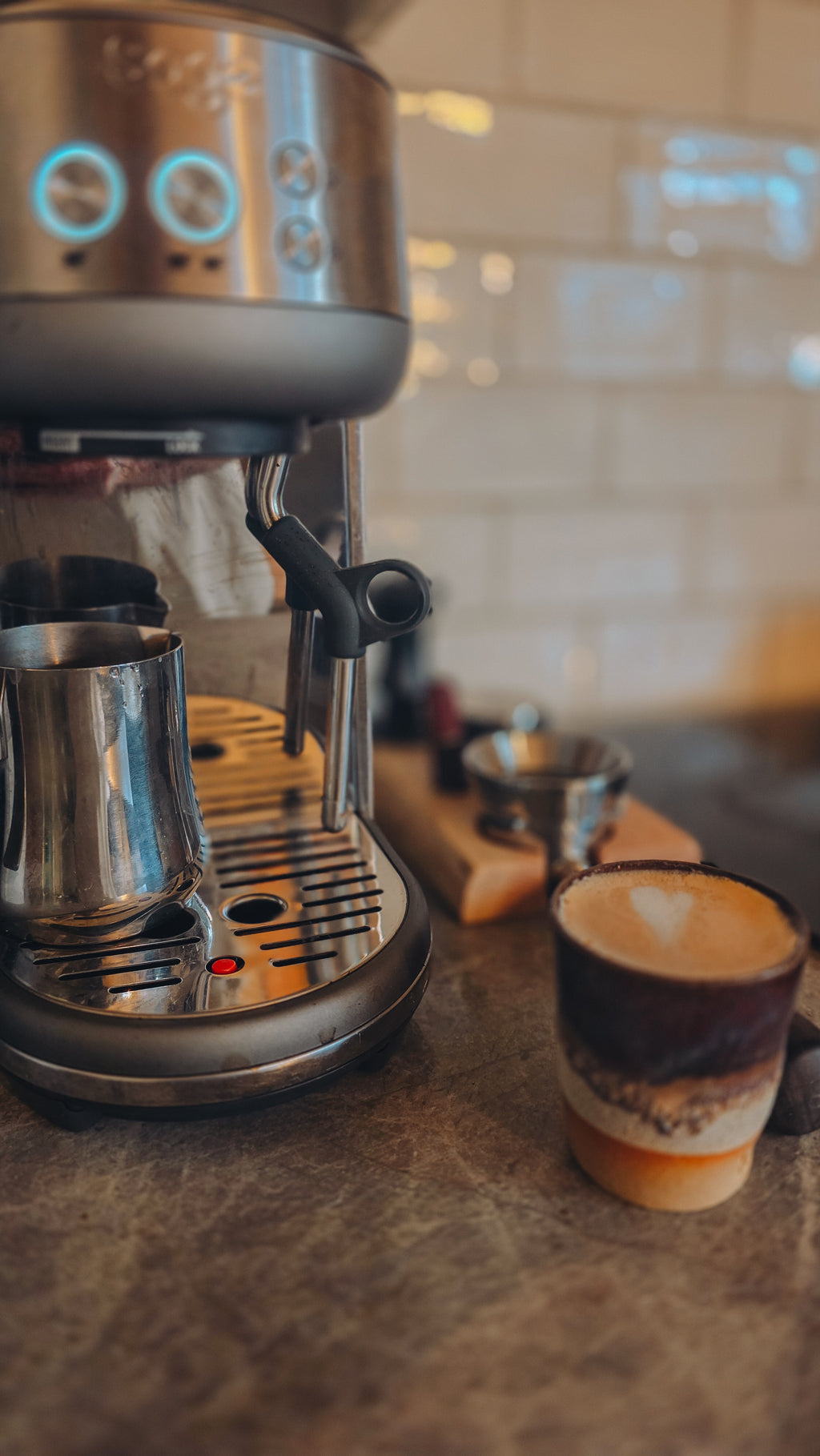 The Brew Station — Solid Oak Espresso Accessory Rest
