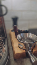 The Brew Station — Solid Oak Espresso Accessory Rest