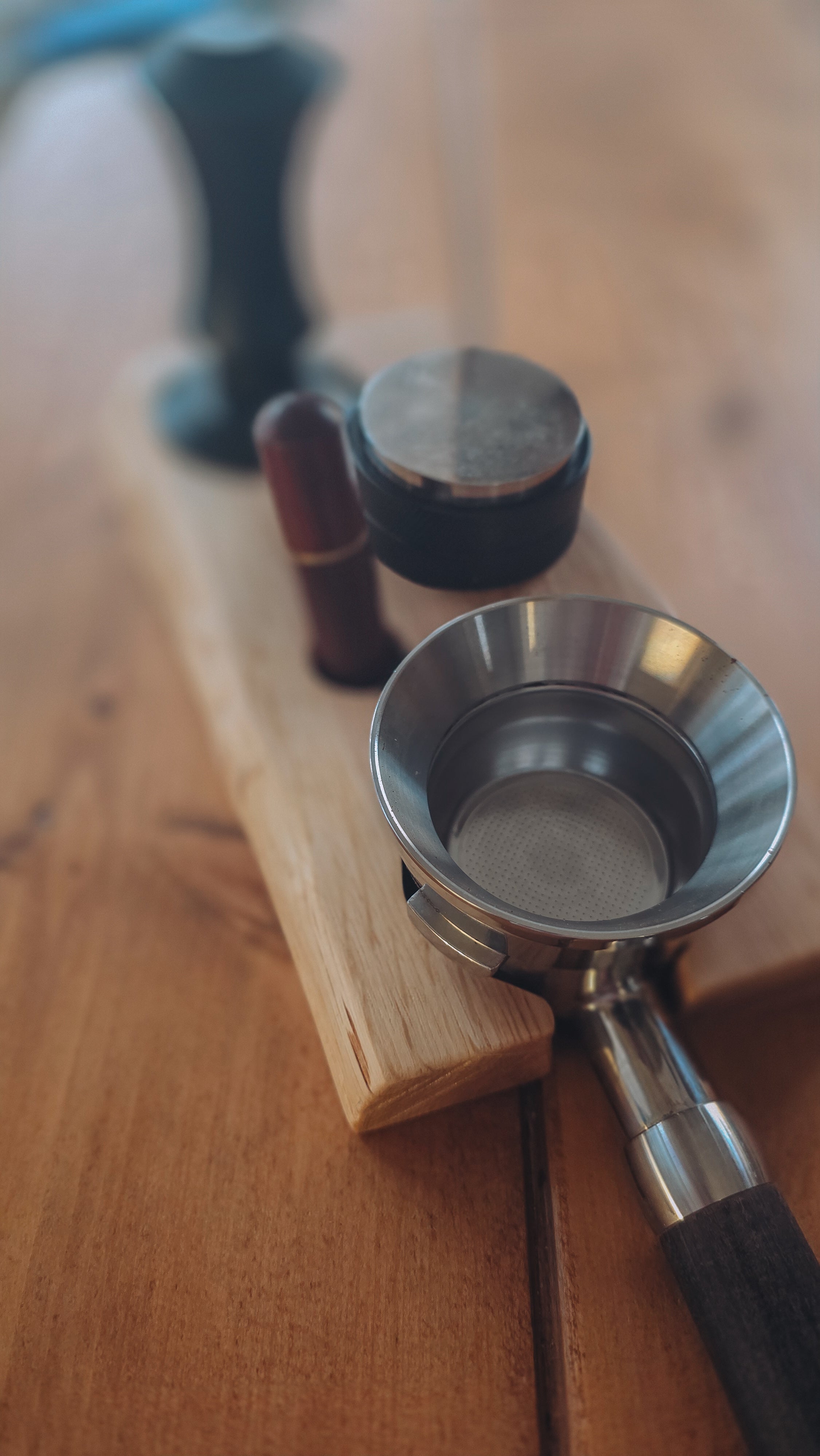 The Brew Station — Solid Oak Espresso Accessory Rest