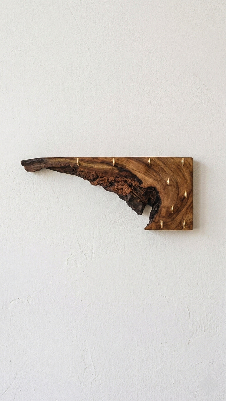 Live Edge Walnut Jewellery Wall Rack